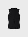 Waist Point Wool Vest - Black