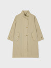 Raglan High Neck Trench Coat - Beige