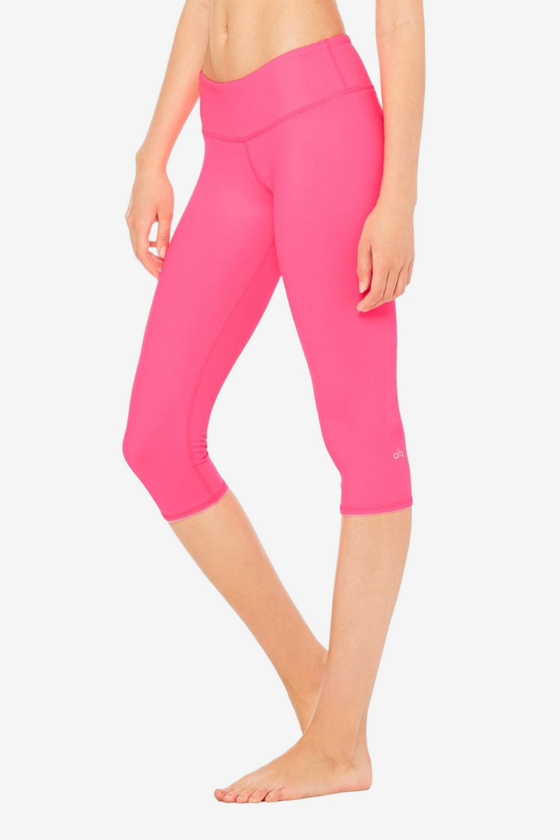 Airbrush Capri Legging - Hot Pink Glossy