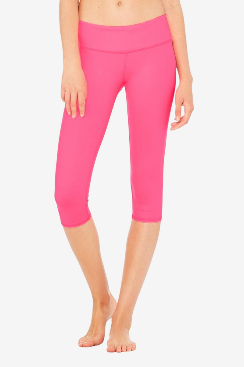 Airbrush Capri Legging - Hot Pink Glossy