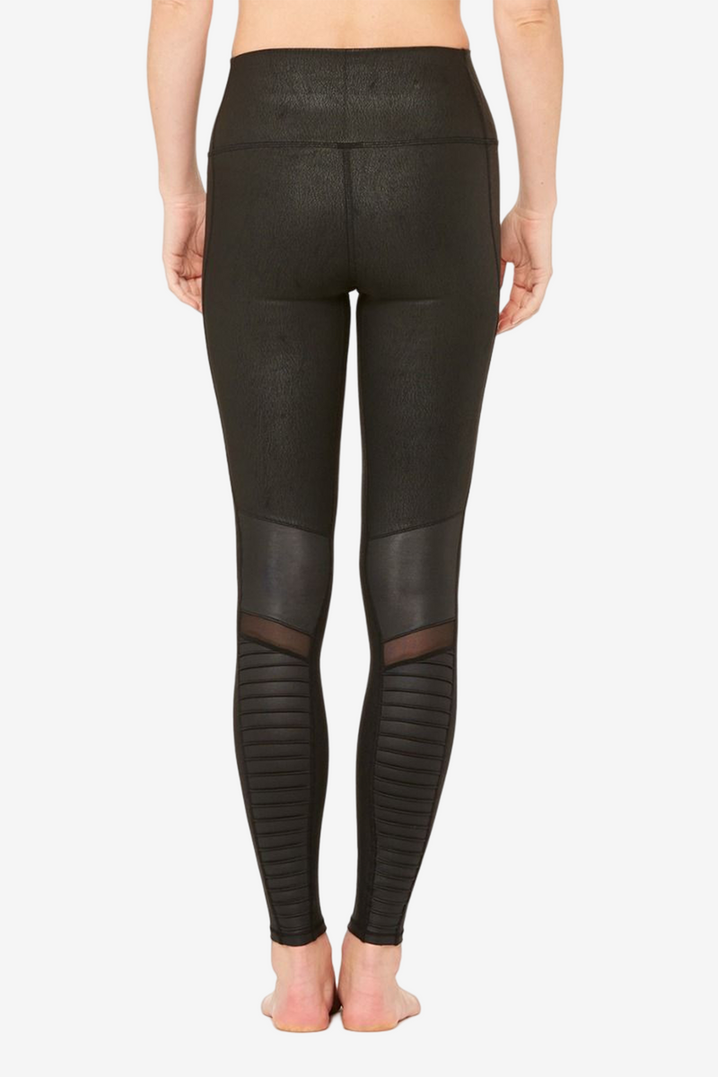 High Waist Moto Legging Black Performance Leather BlkG The
