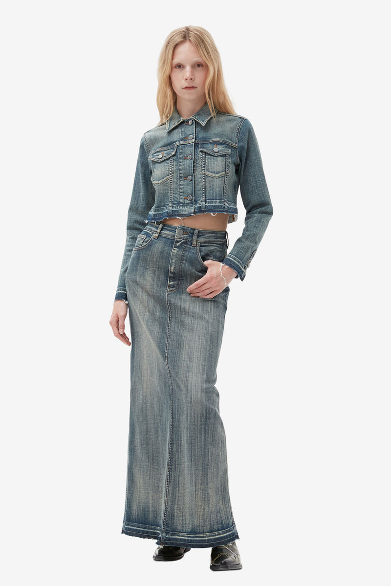 Tint Edge Denim Maxi Skirt - Tint Wash