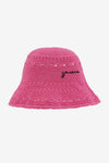 Cotton Crochet Bucket Hat Solid - Shocking Pink