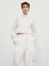 Cotton Pocket Crop Shirt - White