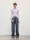 Deep V-Neck Knit Cardigan - Lavender