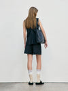 Waist Point Wool Vest - Black