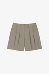 Tuck Point Turn-Up Shorts - Khaki