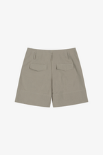 Tuck Point Turn-Up Shorts - Khaki