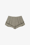 Tuck Point Turn-Up Shorts - Khaki