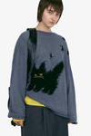 [UOU___CUTE x LOW CLASSIC] Dandelion Cat Knit - Blue