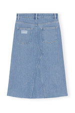 Heavy Denim Midi Skirt - Light Blue Stone
