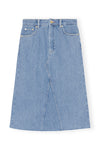Heavy Denim Midi Skirt - Light Blue Stone