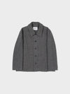 Stripe Wool Collar Jacket - Multi Striped Grey