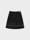 Reversible Wool Pleats Skirts - Check