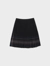 Reversible Wool Pleats Skirts - Check