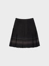Reversible Wool Pleats Skirts - Check