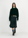 Reversible Wool Pleats Skirts - Check
