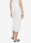 Crinkled Silk Slip Skirt - Off-White