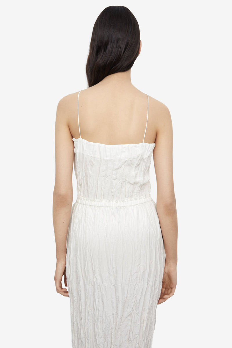 Crinkled Silk Top - Off-White