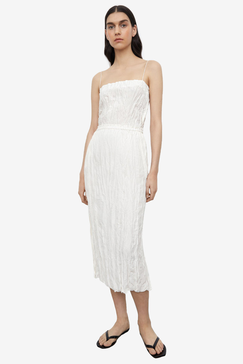 Crinkled Silk Top - Off-White