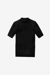 Modal Ribbed Mockneck T-shirt - Black