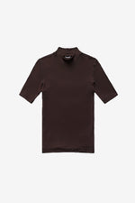 Modal Ribbed Mockneck T-shirt - Earth