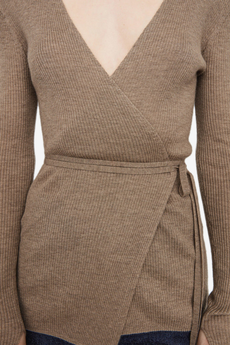 Cashmere Wrap Knit - Beige