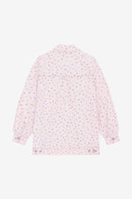 Oversized Flower Print Denim Jacket - Pink Tulle