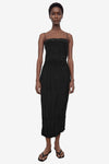 Crinkled Silk Top - Black