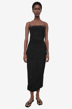 Crinkled Silk Top - Black