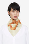Knotted Monogram Silk Scarf - Bloody Mary
