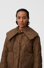 Ripstop Quilt Big Collar Jacket - Teak