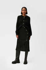 Sparkle Wrap Midi Skirt - Black