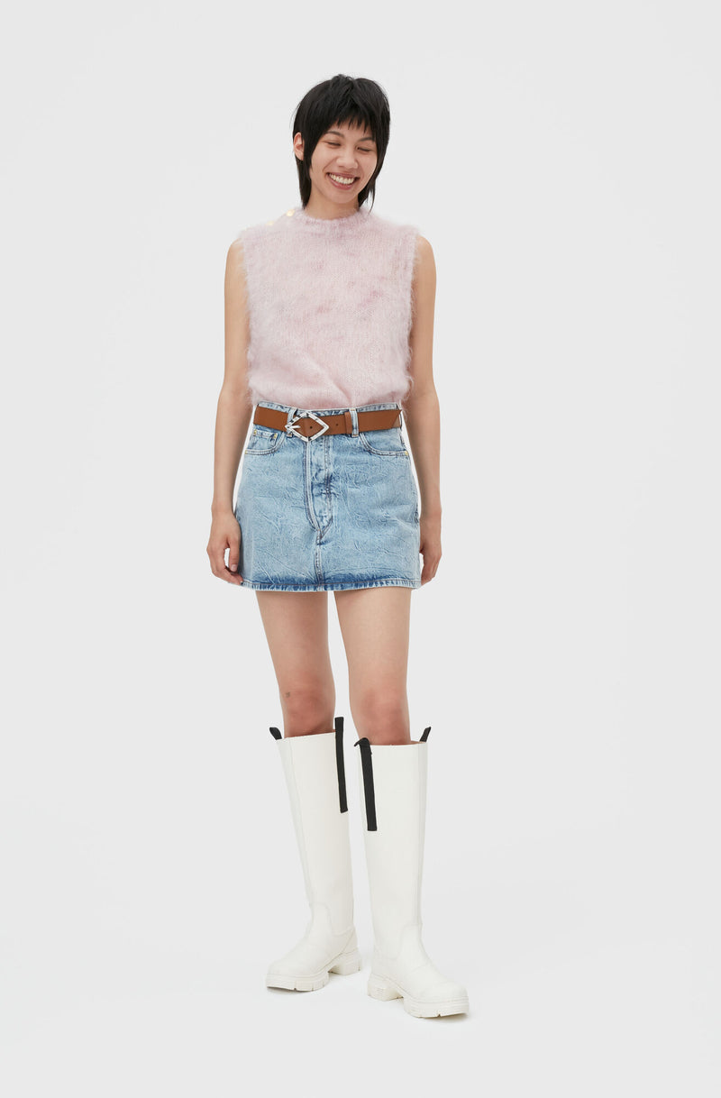 Brushed O-Neck Vest - Lilac Sachet
