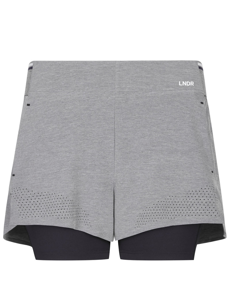 Run Double Short - Grey Marl