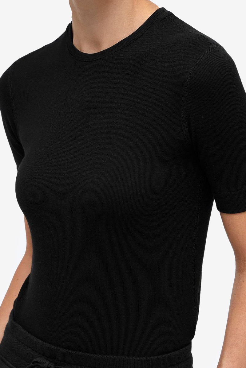 Modal Rib T-Shirt - Black