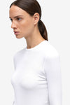 Modal Ribbed Long Sleeve T-Shirt - White