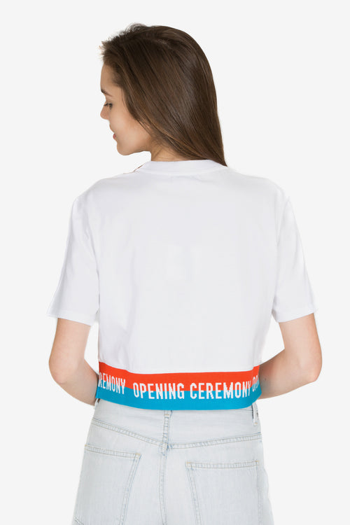 ELASTIC LOGO SHORT-SLEEVE TEE - WHITE