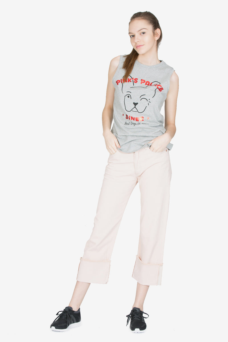 PARKER RELAXED CUFFED CROP - ROSE QUARTZ