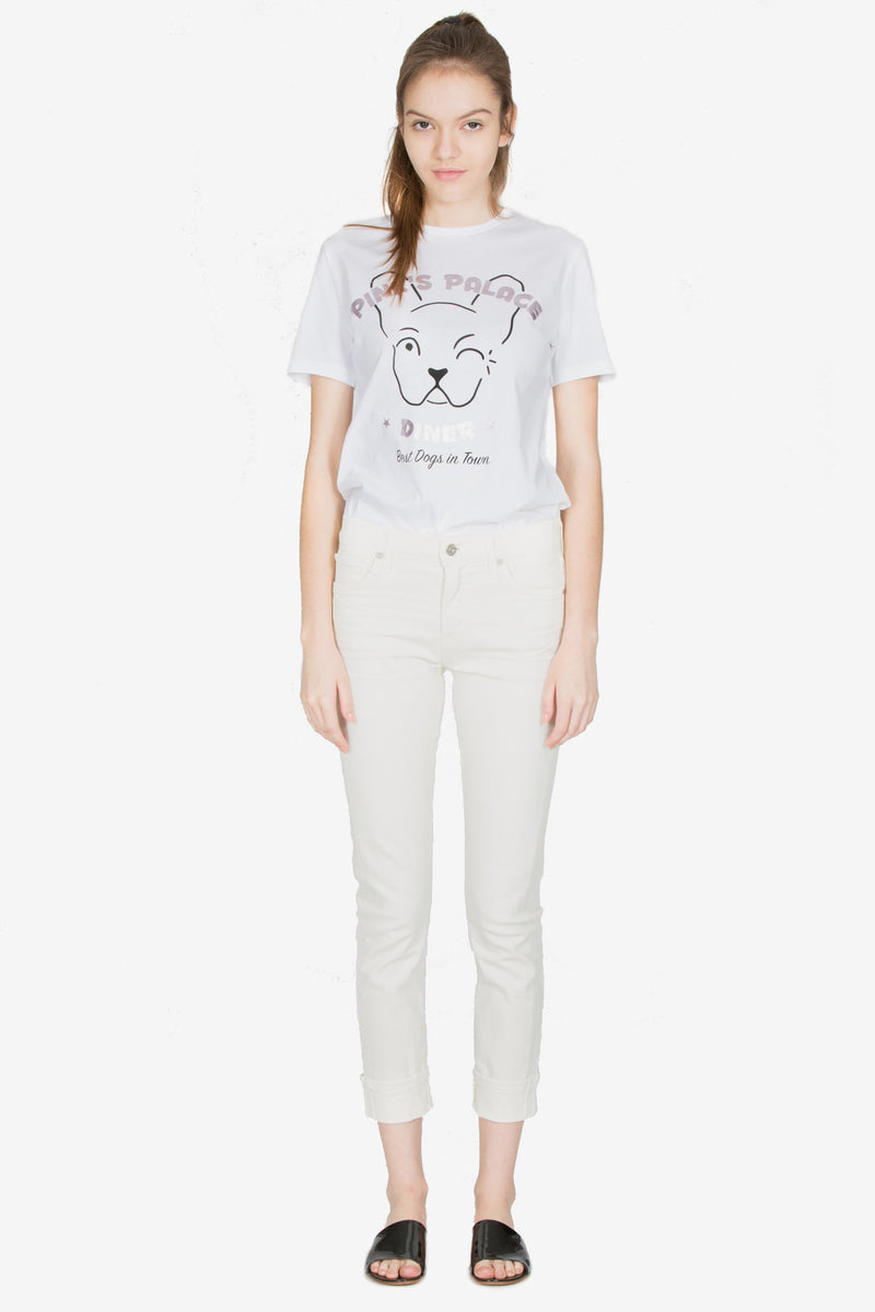 JAZMIN ANKLE CUFFED SLIM STRAIGHT - NATURAL
