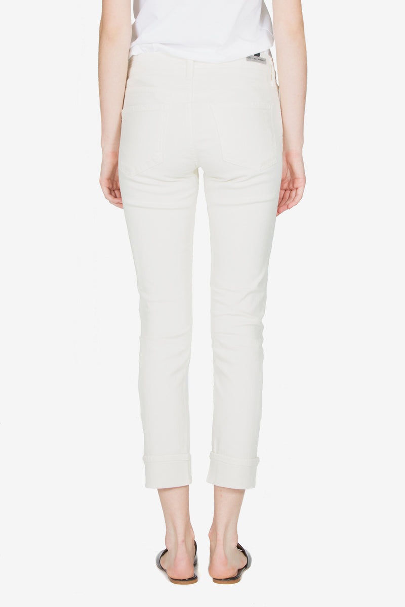 JAZMIN ANKLE CUFFED SLIM STRAIGHT - NATURAL