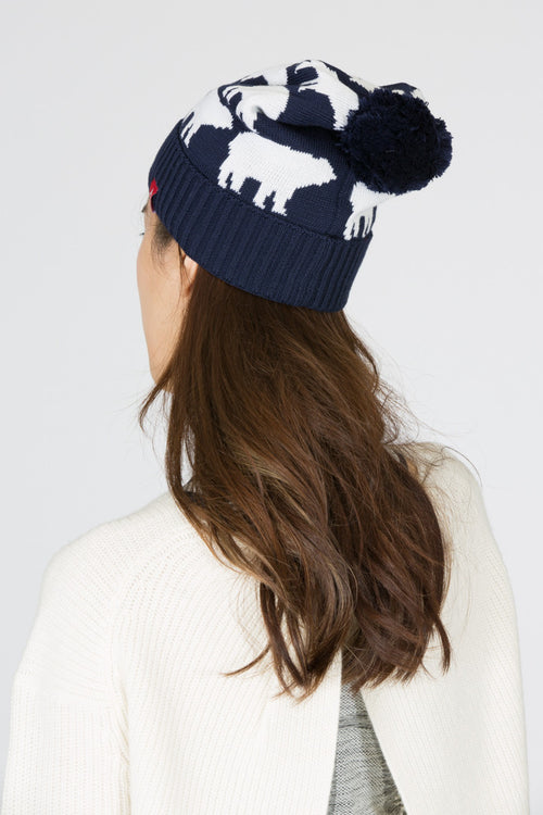 Multi Bear Beanie - Navy
