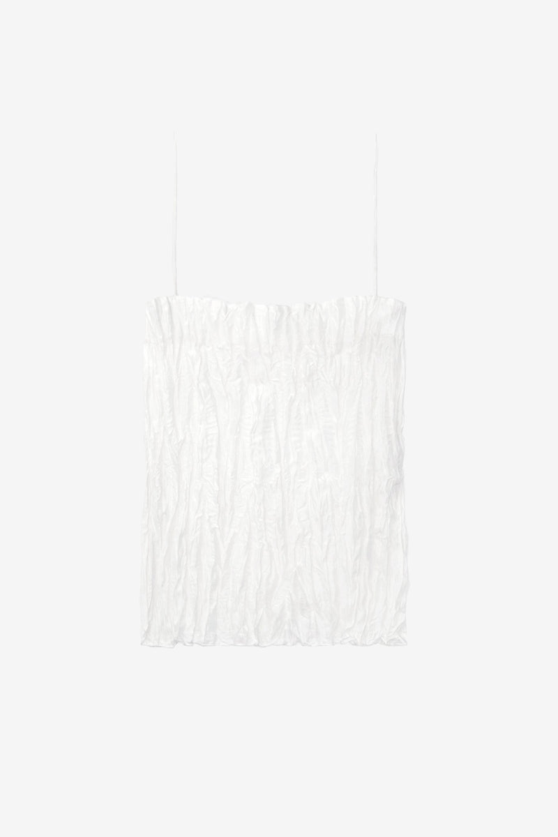 Crinkled Silk Top - Off-White