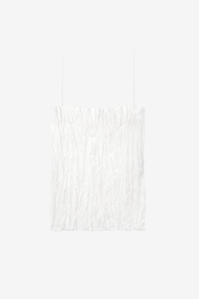 Crinkled Silk Top - Off-White