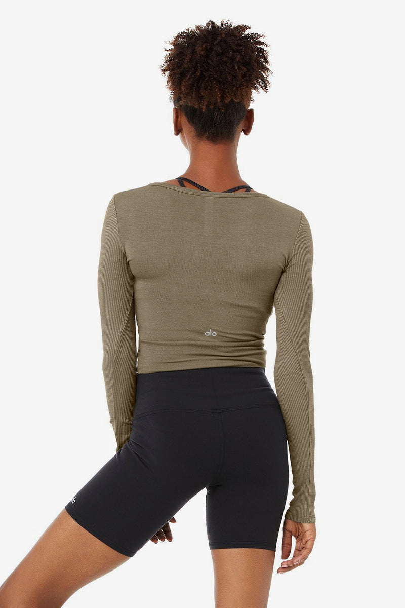 Cover Long Sleeve Top - Olive Branch