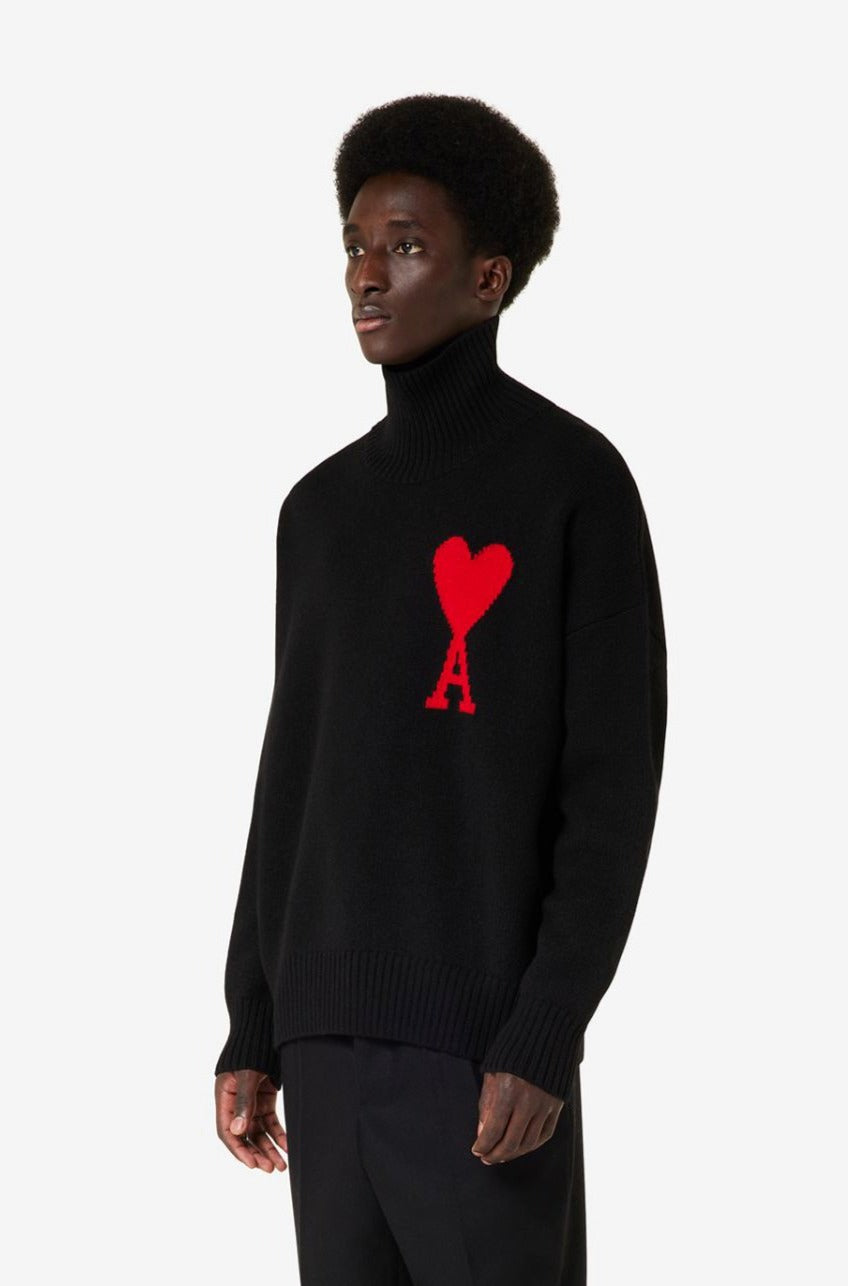 Ami de coeur funnel collar oversized sweater top