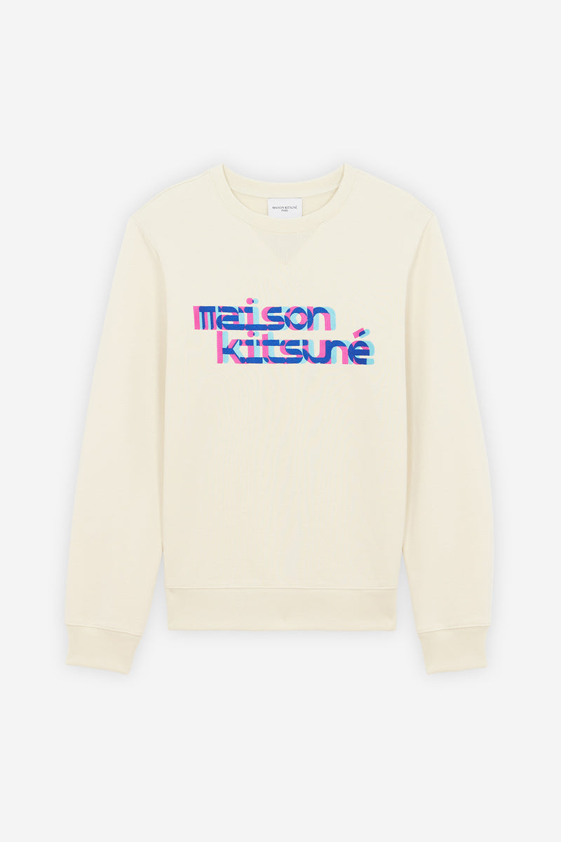 Neon Line Typo Embroidery Regular Sweatshirt