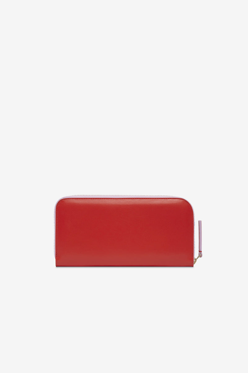 LARGE ZIP AROUND WALLET - RED